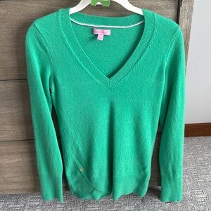 Lilly Pulitzer Karen spearmint green sweater size small 100% cashmere